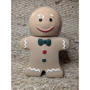 New Holiday Time Christmas Gingerbread Man 11" Ceramic Cookie Jar Kitchen Decor